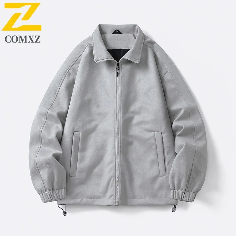 

COMXZ Мужская куртка Повседневная куртка с воротником-стойкой Удобное пальто для приключений на открытом воздухе Повседневный стиль Легкая ветрозащитная осенняя новая одежда