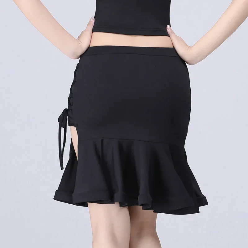 Falda de baile latino para mujer, traje de baile latino, ropa de práctica, falda de baile latino, vestidos de competición de baile de salón