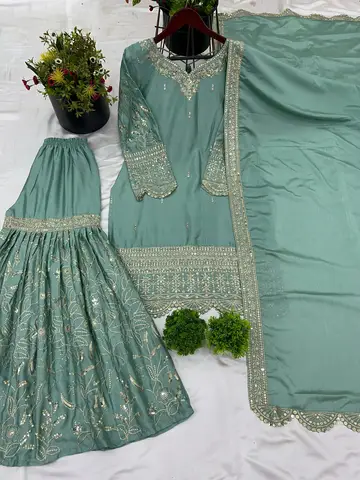 파키스탄 드레스 Salwar Kameez 정장 착용 준비 완료 인도 웨딩 파티 3피스