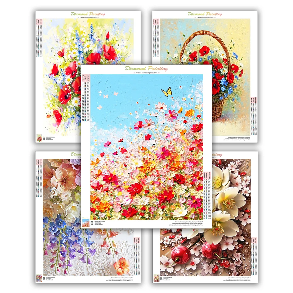 CHENISTORY Diamond Painting Pictures Picture Diamond Rhinestones Paintings Crystal flowers Wall Art Artwork Cross Stitch Kits