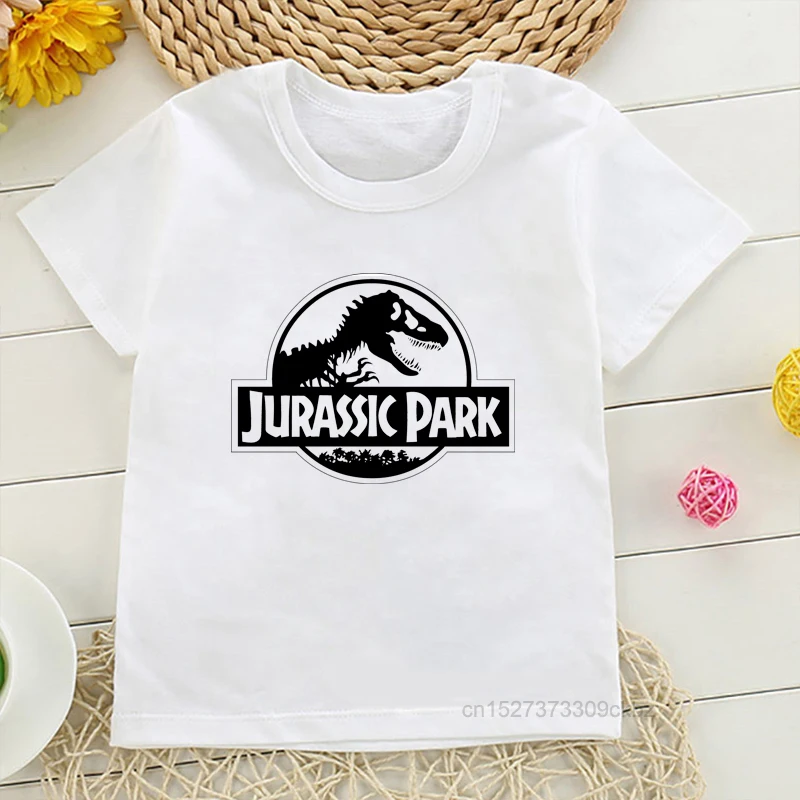 Jurassic Park T Shirt Jurassic World Dominion Tshirts Kids Dinosaur Clothes Boys Girls T Shirt Camisetas White Summer Tees Tops