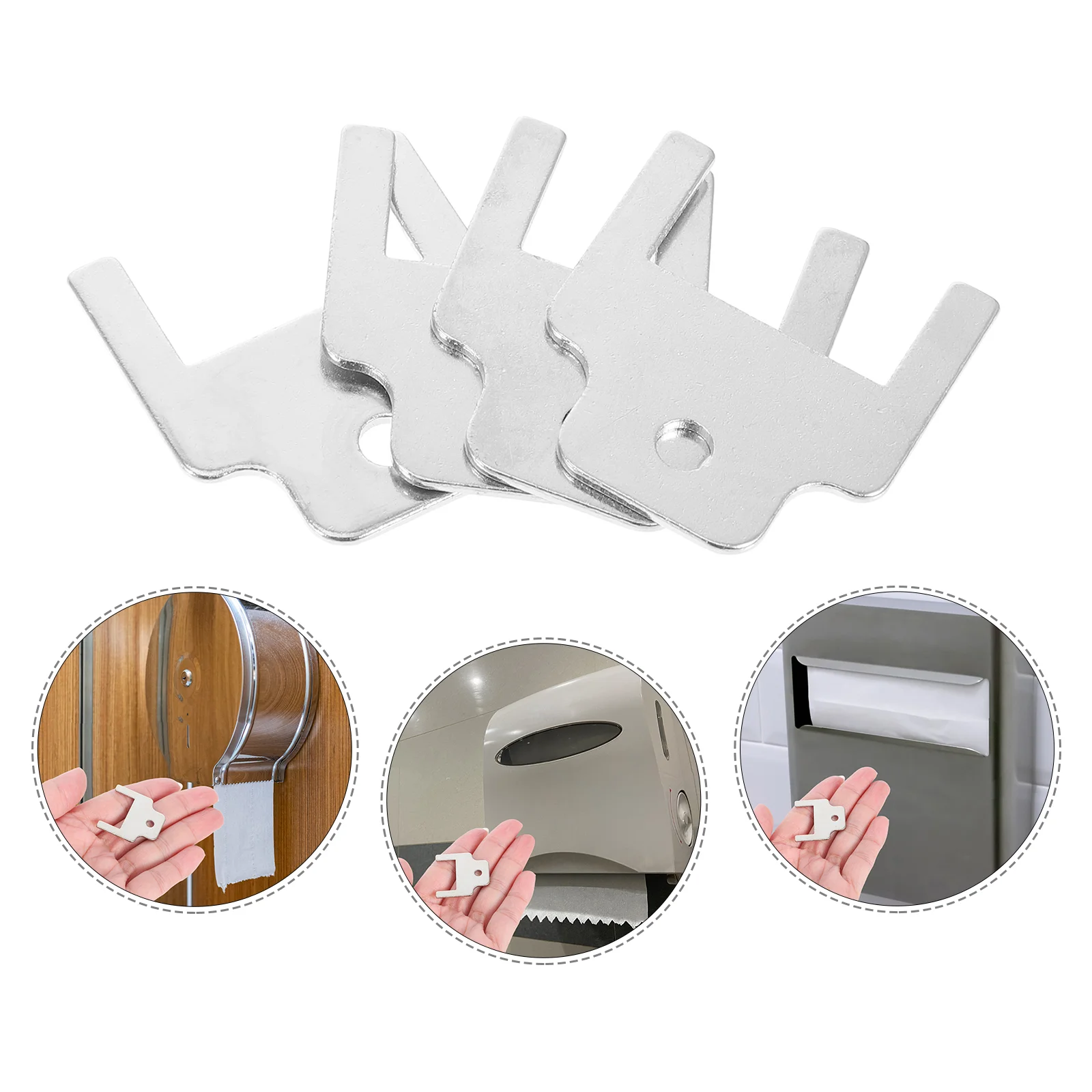 4 Pcs Bow Knob Paper Towel Dispenser Key Chinese Hand Premade Silver Toilet Keys Flash