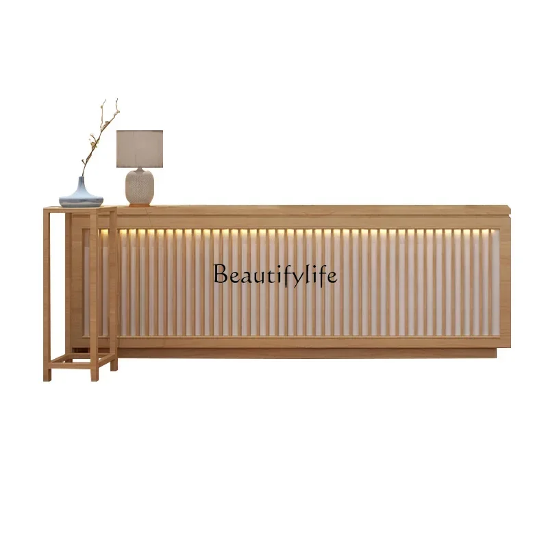 

Checkout page Solid wood retro counter Simple modern clothing store Company hotel Beauty salon, reception desk