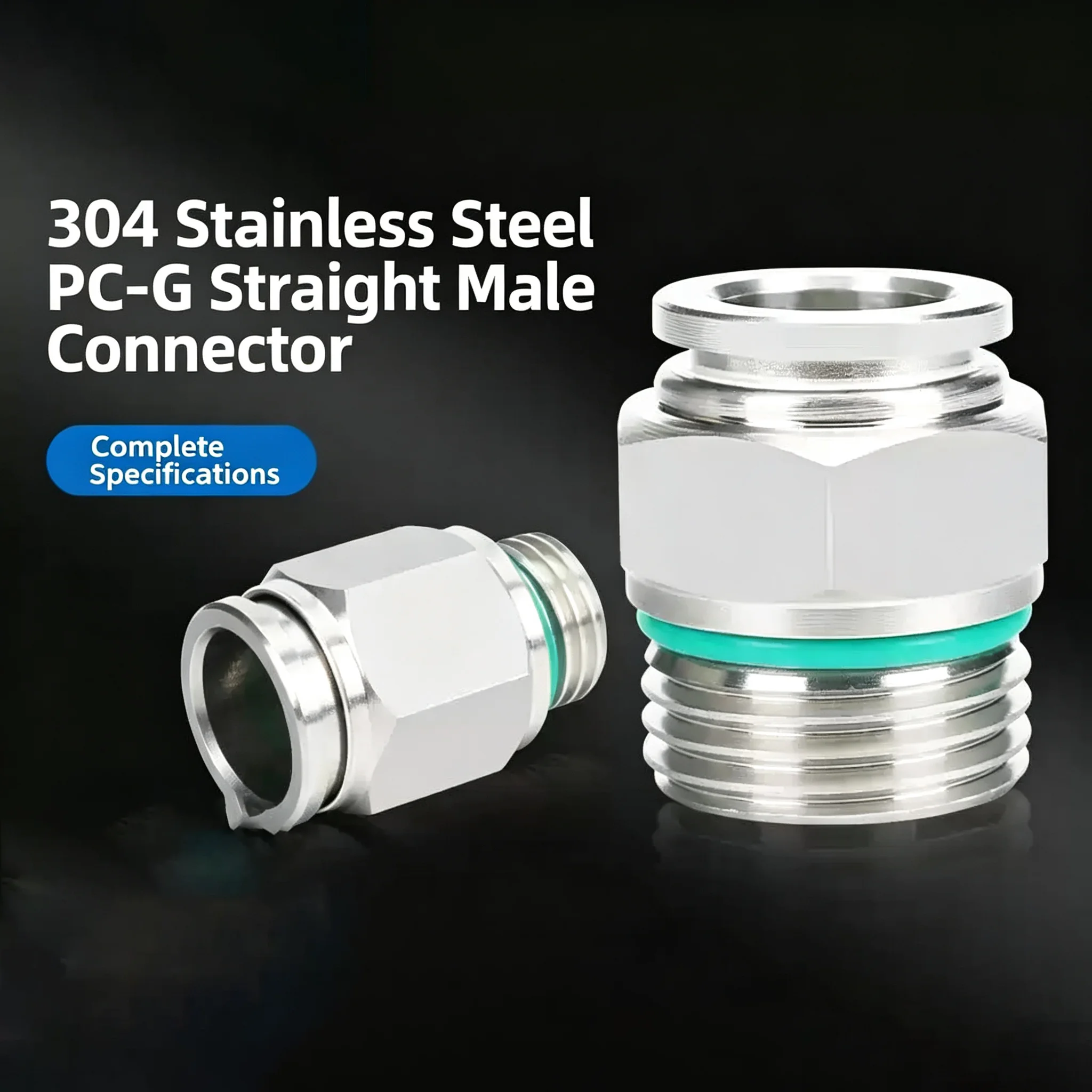 10pcs connector straight through PC8-02mm high temperature an 304 stainless steel quick-insertion tracheal joint pneumatic quick