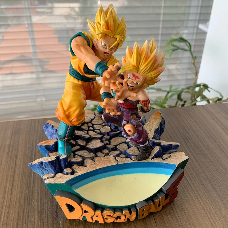 Dragon Ball Z Anime Model, Son Goku Son Gohan, figura de ação, pai e filho, brinquedos Shock Wave, presentes de aniversário, 16cm