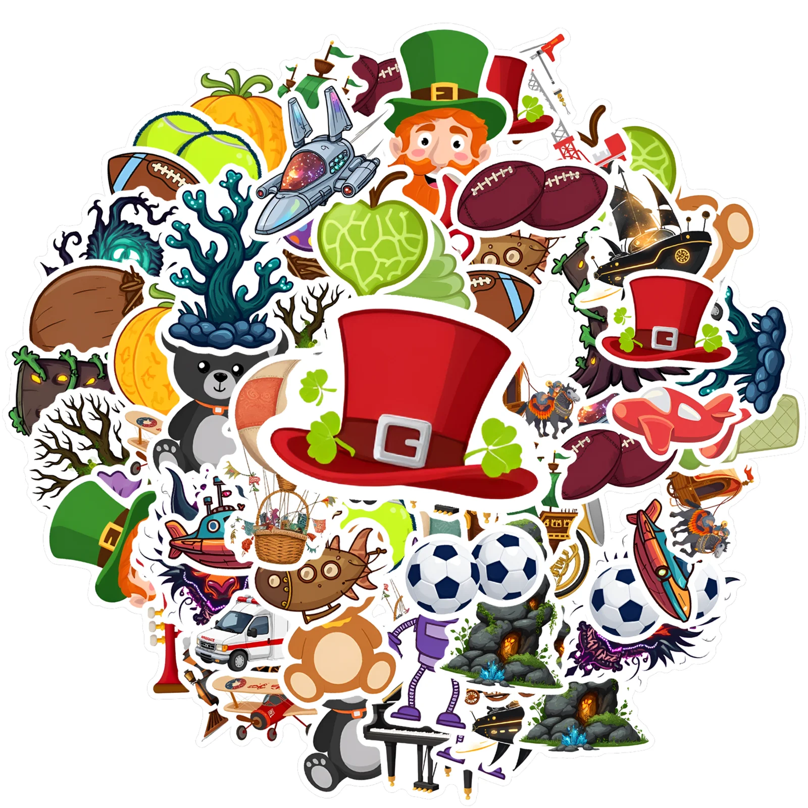 

35 шт.-50 шт., милые наклейки с природой, мультяшные спортивные наклейки «сделай сам», забавные наклейки для телефона «сделай сам», гитары, ноутбука, чемодана, чашки