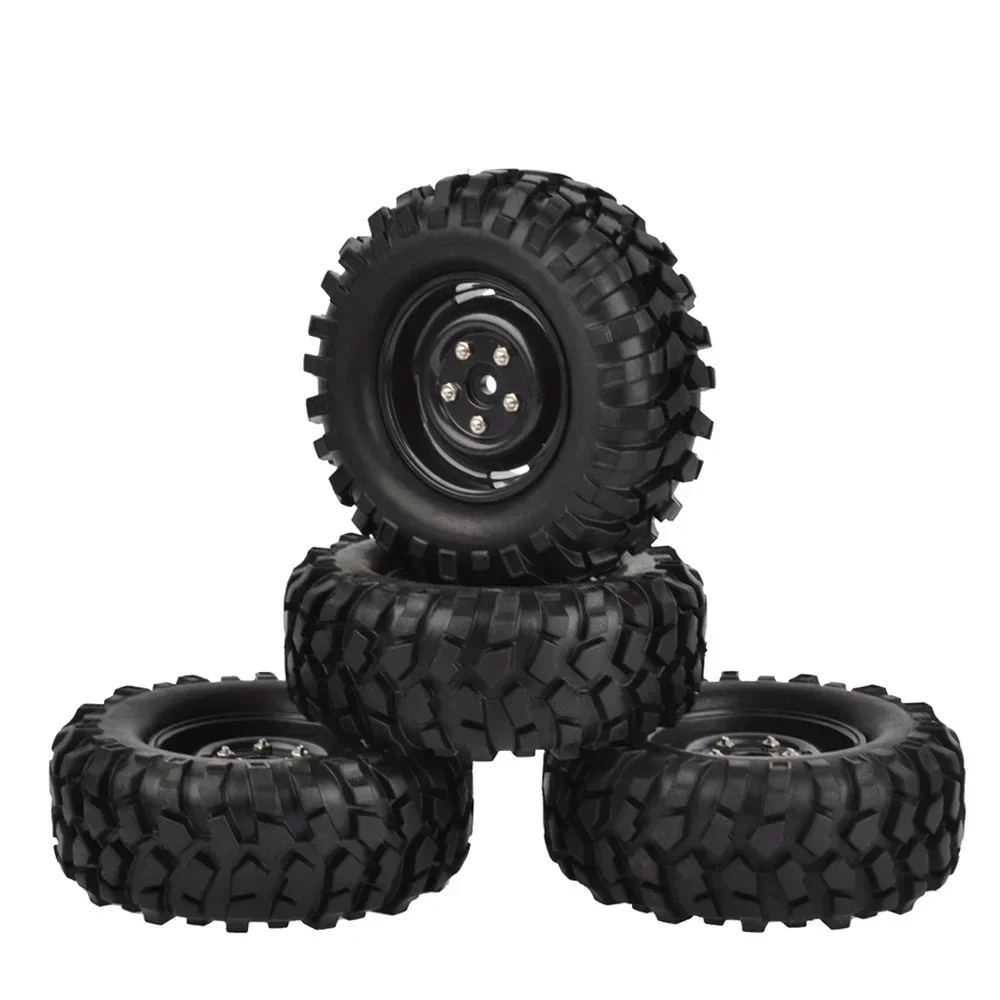 4 Stück 96 mm 1,9 Zoll Gummireifen/Reifen und Felgen für Axial SCX10 D90 Tamiya CC01 1:10 RC Rock Crawler Car