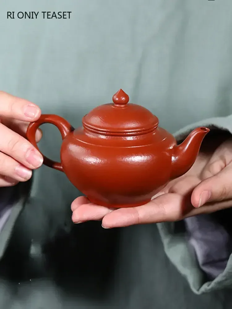 120ml Yixing Purple Clay Teapots Famous Artists Handmade Tea Pot Raw Ore Zhu Mud Beauty Kettle Chinese Authentic Zisha Tea Set