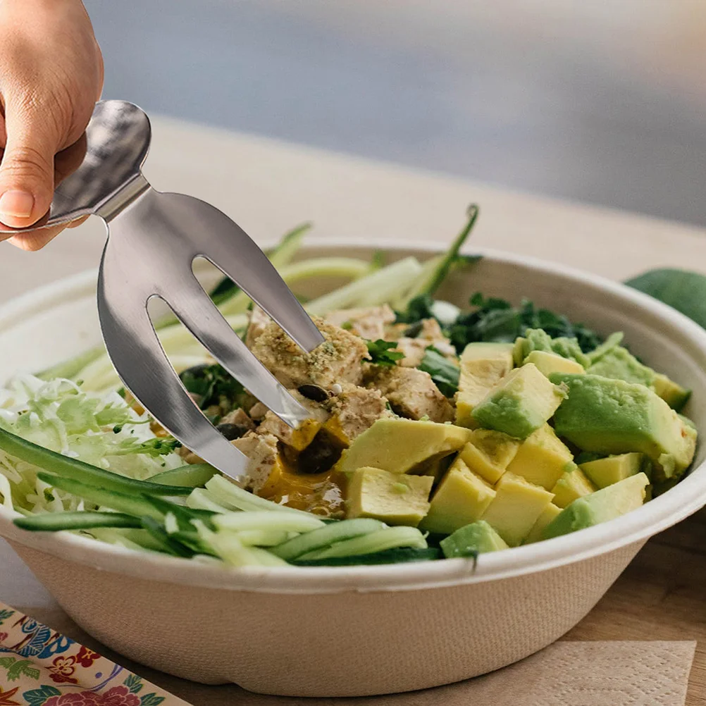 

2 Pcs Stainless Steel Salad Claw Fruit Serving Multifunctional Tableware Fork Server