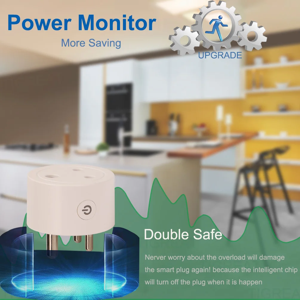 Tigreat WiFi Smart Plug IN، 16A-Bluetooth-Timer/Voice/Remote Control-Tuya/SmartLife/Alexa/Ifttt/Google Home Automation Socket