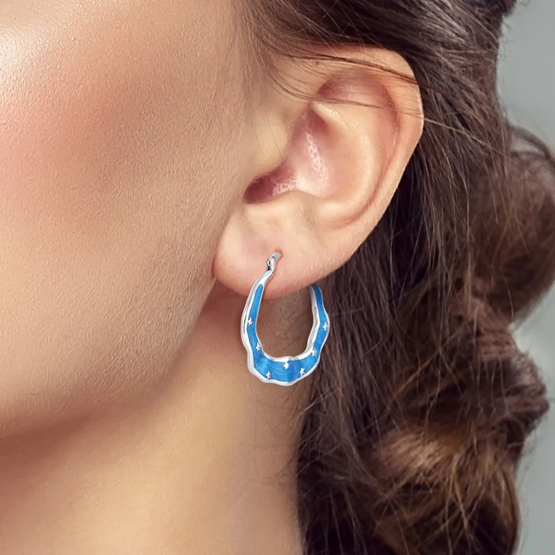 925 Sterling Silver Oversized Hoop Earrings Designer Ear Jewelry for Woman Large Earring Luxury Pendientes Fashion Jewelry
