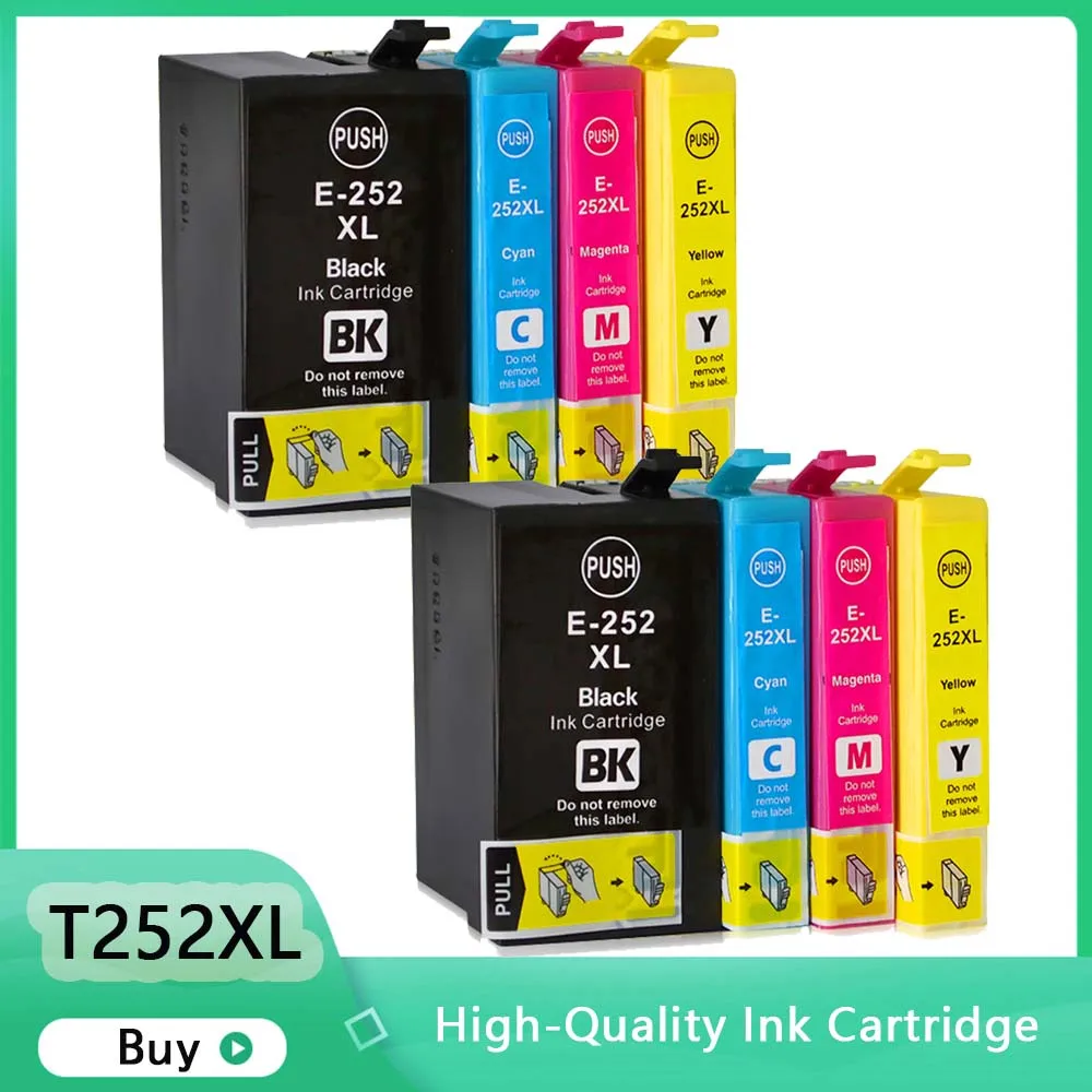 Para Epson Cartucho De Tinta Epson 252XL T252XL E-252XL 252 XL Para Epson WorkForce WF-7610 WF-7620 WF-3620 WF-3640 7710 7720 de Impressora