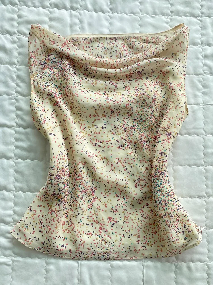 

Slimming White Polka Dot Tube Top T-irt Original Girl Design Casual Sle ort Sve Cotton Blend Moisture ng Summer...