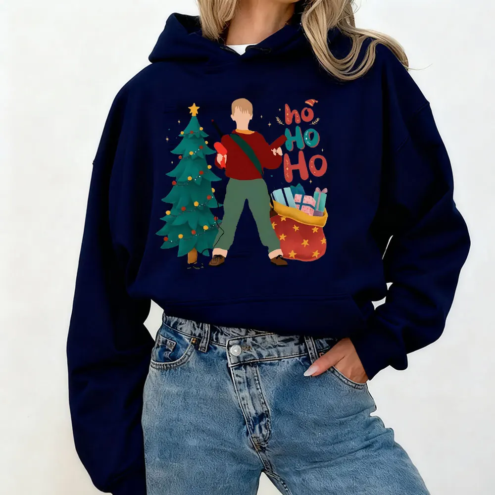 المنزل وحده هوديي عيد الميلاد البلوز 90s عيد الميلاد فيلم Crewneck مضحك كيفن هو هو هو سترة الرجعية عطلة البلوز المرأة #5