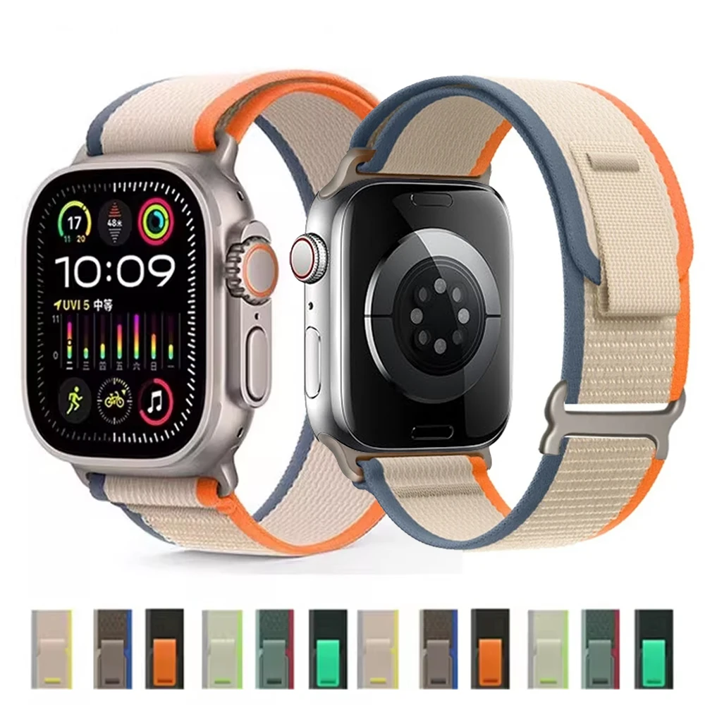

Ремешок Trail loop для Apple Watch Ultra2 49 мм 45 мм 44 мм 42 мм 46 мм 41 мм Нейлоновый браслет correa iWatch Series 10 9 8 7 6 5 SE Ремешок