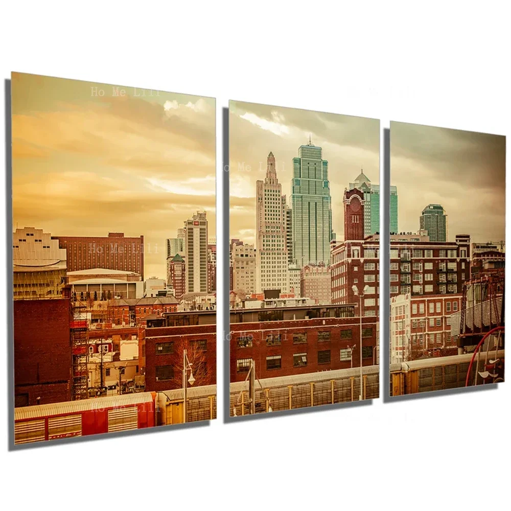 Springfield Ma Dramatic Skies At Dusk Kansas City Missouri Skyline Santa Fe Beautiful Sky Canvas Wall Art