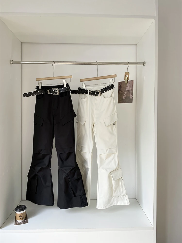 Neuer Nischendesign-Trend im amerikanischen Stil, Frühling 2022, würziges Mädchen, Mikro-Schlag-Cargohose, vielseitige Damen-Hose mit hoher Taille