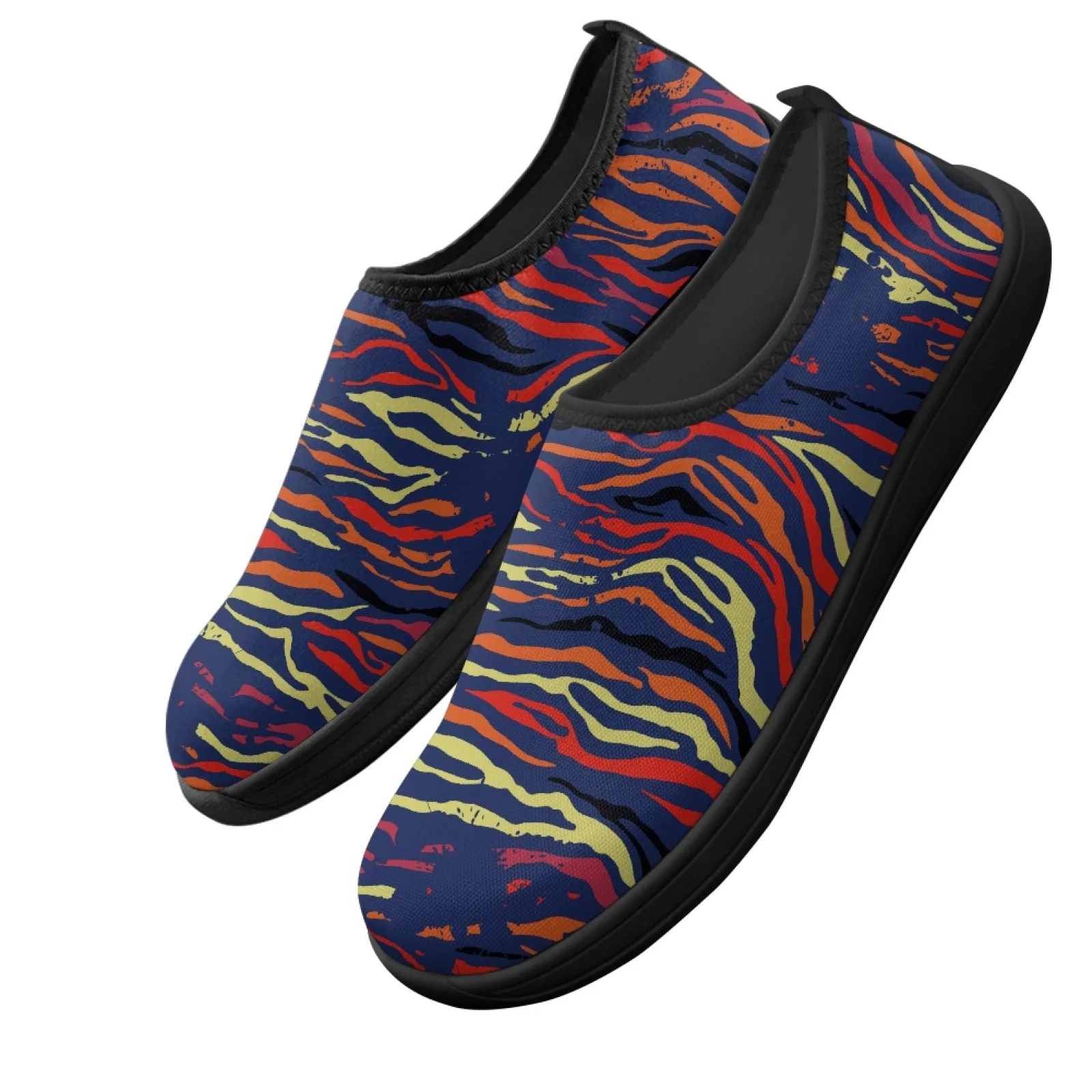 PENSTROLL Zebra Print Comfortable Barefoot Zero Drop Sneakers Hiking Shoes for Men Breathable Sports Shoes