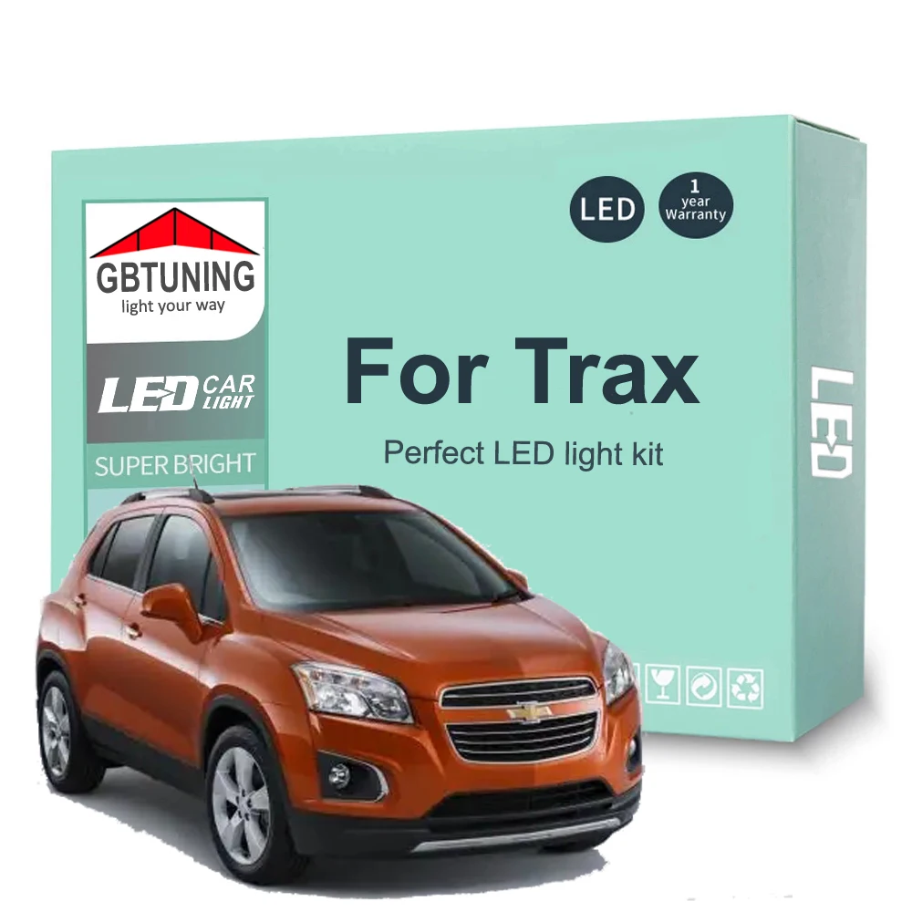 13Pcs LED Interior Light Bulb Kit For Chevrolet Chevy Trax 2013-2021 2022 2023 Car Accessories Canbus Dome License Plate Lamp