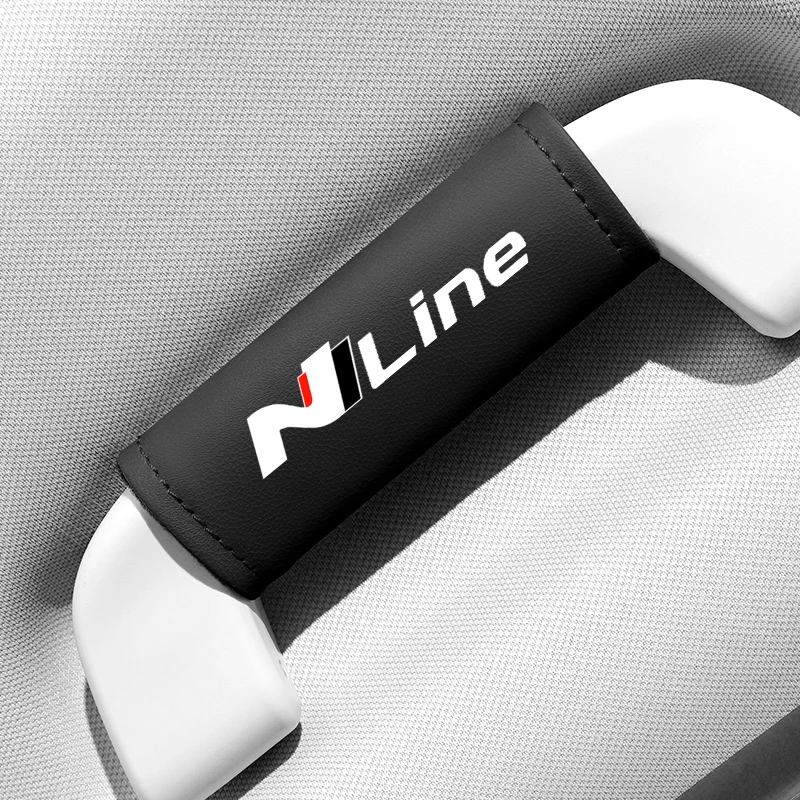 1PC Leather Car Roof Armrest Pull Gloves Door Handle Protection Cover For Hyundai N N2 NLINE NLINE2 i20 i30 i40 Car Accessories