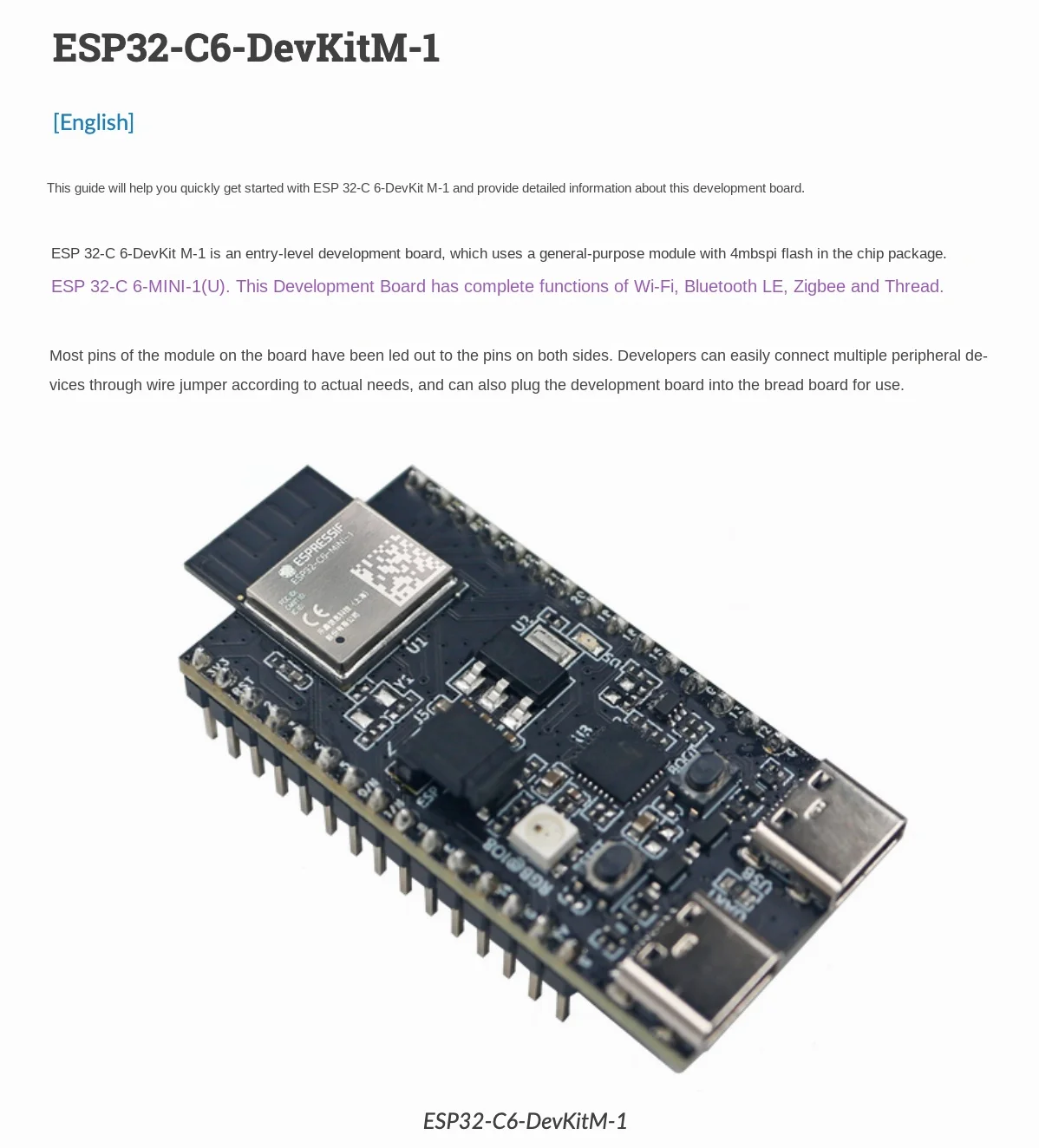 ESP32-C6-DevKitM-1 Wi-Fi 6(not ADC Calibrated)