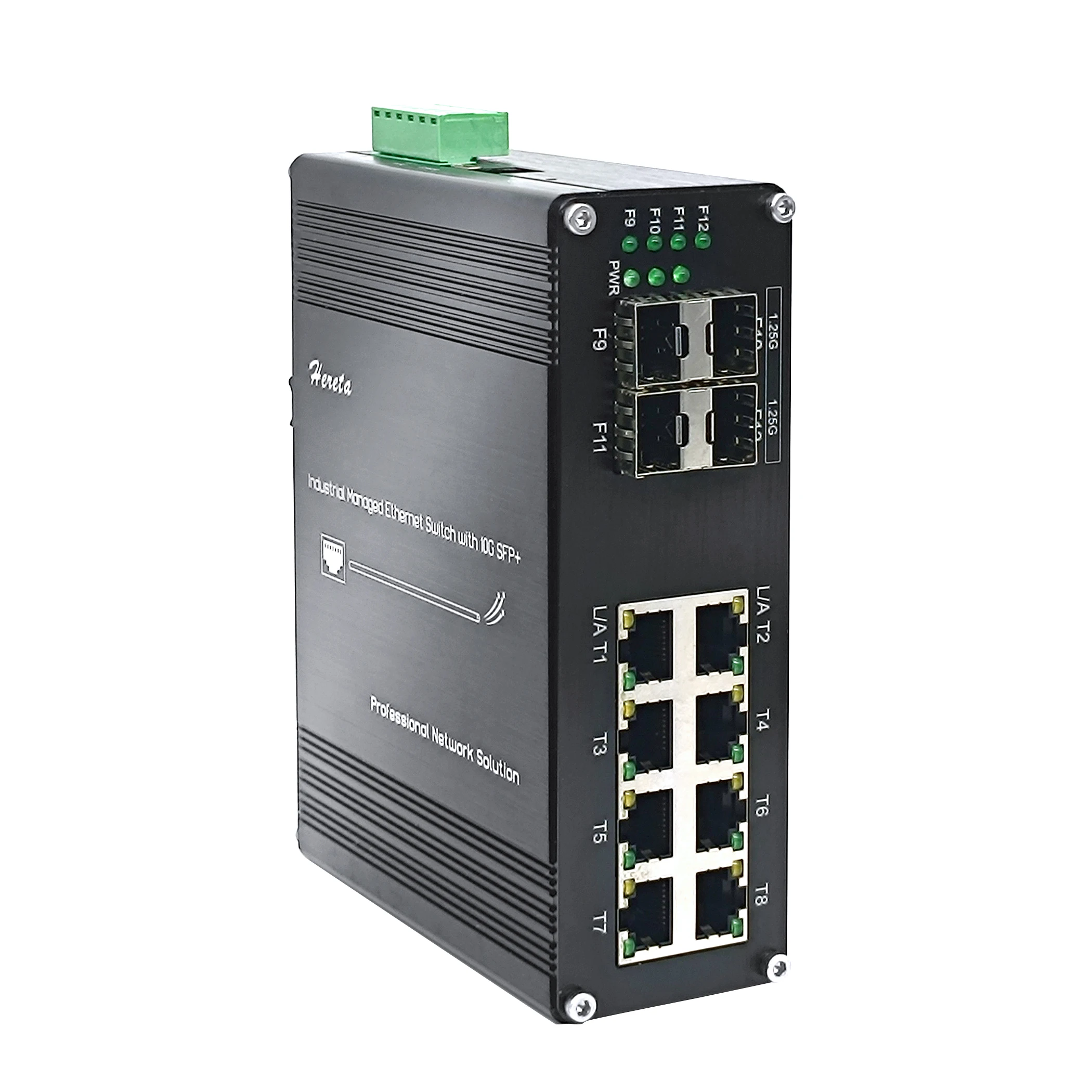Industrial L2+ Managed PoE Ethernet Switch Gigabit with 8-Port 10/100/1000T 802.3at PoE + 4-Port 1000X SFP Network Switch