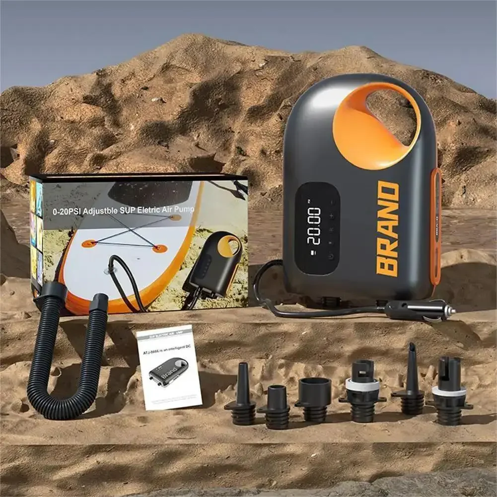 Portable electric inflation pump, portable inflation pump for car tires, new kayak car inflation pump