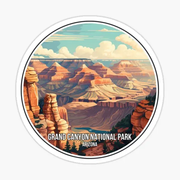 Grand Canyon National Park Arizona 5PCS Stickers for Home Laptop Background Luggage Funny Print Decorations Anime Cartoon