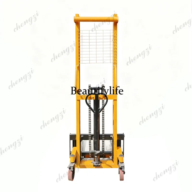 A81 Low Price 2000kg Manual Stacker Crane Manual Lifting And Walking Forklift Trolley Truck