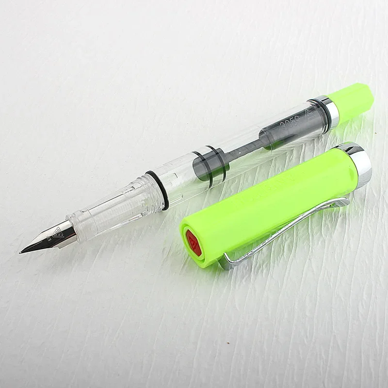 High Quality 3059 Piston Vacuum Fountain Pen Resin Transparent Quality EF/F Nib ink pen