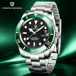 PAGANI DESIGN MIYOTA Men Automatic Mechanical Watch Top Brand 40mm AR Sapphire Stainless Steel Waterproof Sports Reloj Hombre