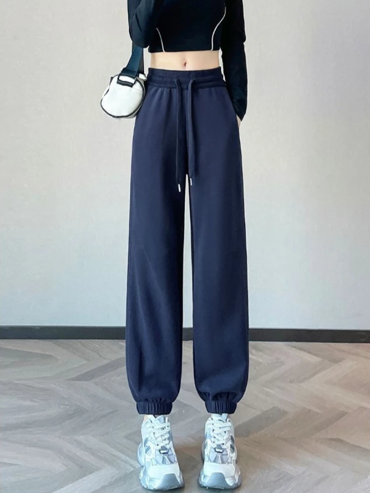 Womens High Waist Skinny Sweatpants 2026 Trendy Casual Cuffed Joggers Spring Autumn Petite