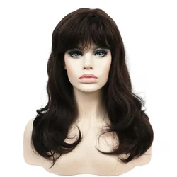 StrongBeauty Women's Wig Synthesis Long Wavy Natural Hair Dark Brown Full Wigs