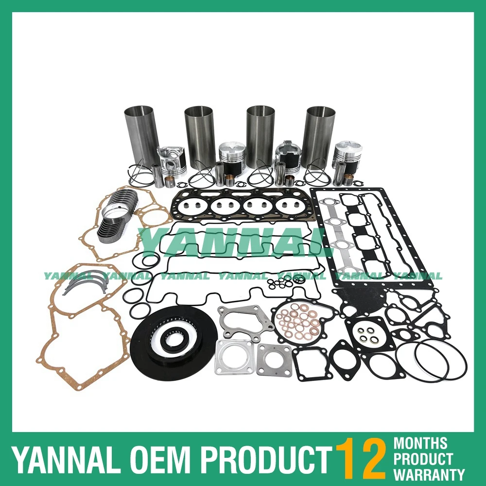 404C-22T Cylinder Liner Kit With Gasket Set Bearing For Perkins Excavator Engine Parts