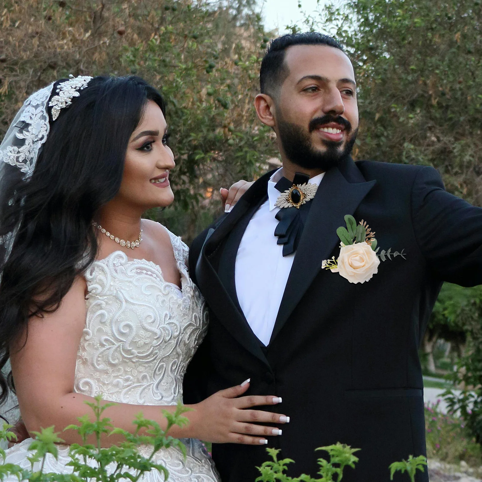 Bolso boutonniere artificial rosa flor corsage clássico fresco festa de casamento decoração noiva terno acessório