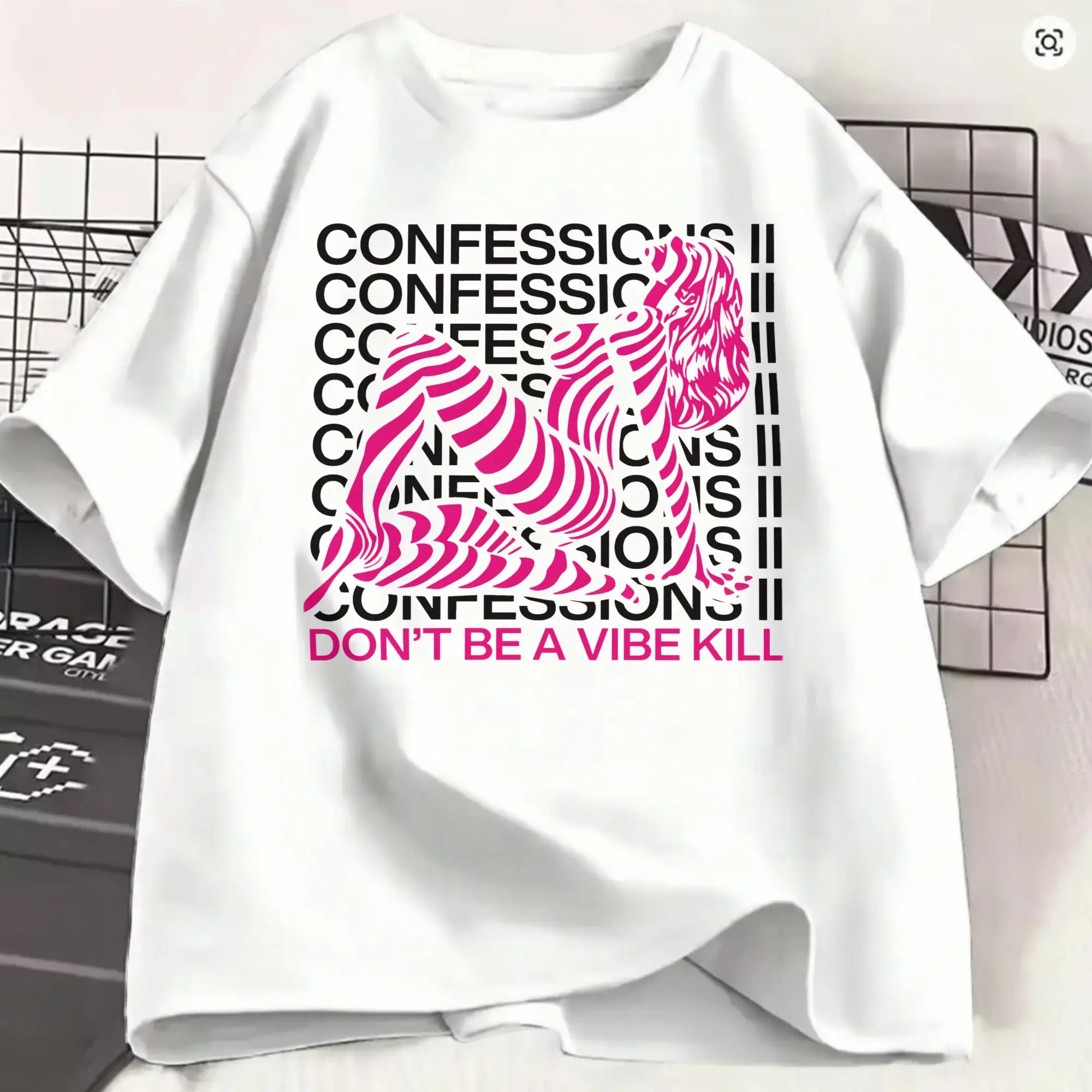 Madonnas 2026 100 Cotton T-Shirt Men Summer DON'T BE A VIBE KILL Streetwear T-Shirts O Neck Harajuku Tee Shirt Big Size Clothing