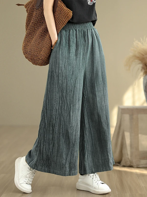 Pantaloni a gamba larga tie-dye da donna in cotone e lino casual a nove punti dimagranti versatili vestibilità ampia estate nuovo Sle Pendolarismo Sle