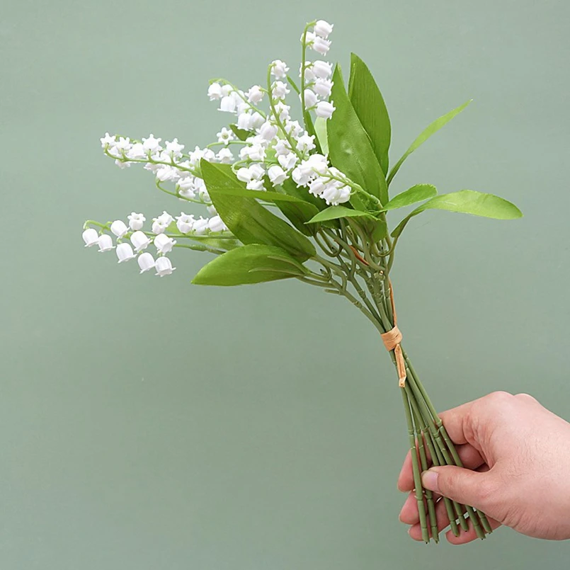 6 Stück weiße Kunstblumen, künstliche Plastikblumen, handgefertigt, für Heimdekoration, Wanddekoration, Hochzeit, Haushaltsprodukte, Outdoor-Requisiten – Detail 8