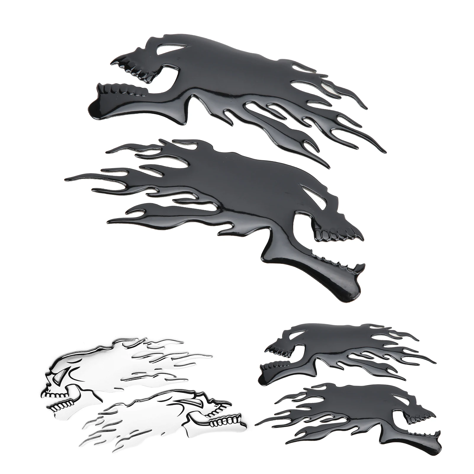 3D Skull Motorcycle Stickers Waterproof Motocross Vinyl Decals Motorbike Fuel Tank Side Fairings Motorcycle Helmet Decoration