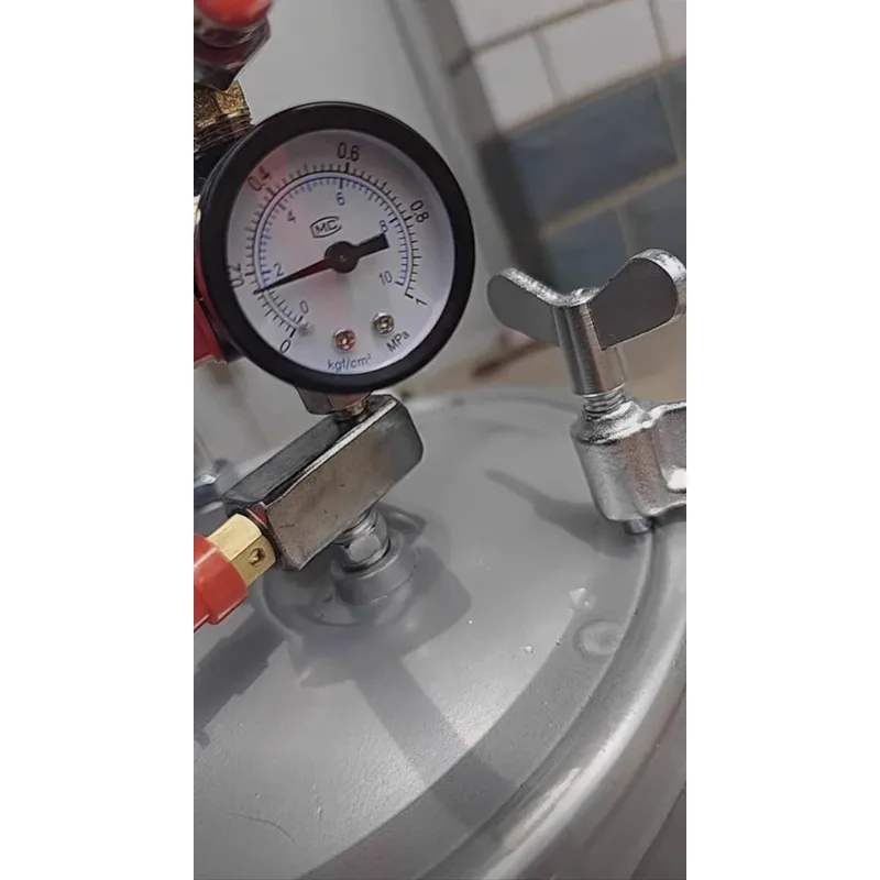 10L Feed Texture Coating  Pot Pressure Bucket With Colourful Air Spray Gun PT871 Fluid Hose Assembly Paint Sprayer System