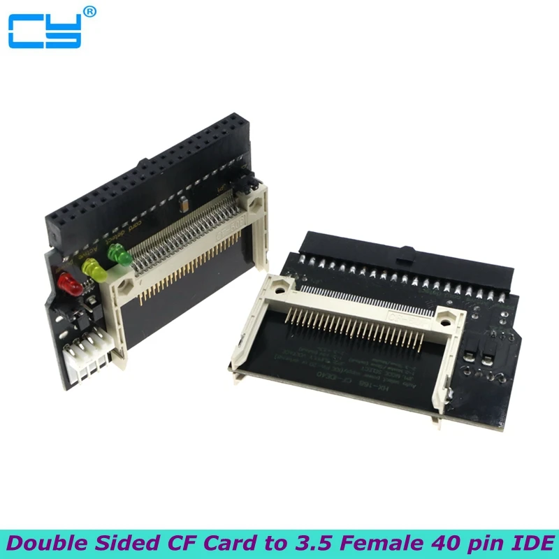 New Black Double Sided CF Card to 3.5 Female 40 pin cf to IDE Adapter Converter Card Standard IDE True-IDE Mode for PC Hard Disk