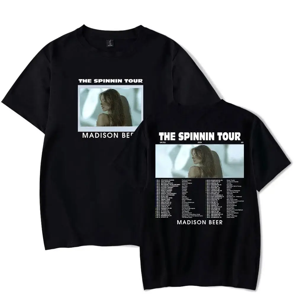 Madison Beer 2024 The Spinnin Tour Merch T-Shirt Unisex Short Sleeved T Shirt Casual Tee