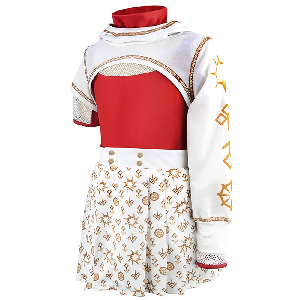 Kids Zombie High 4 Same Style Girls Long-Sleeved Set School Uniform Red and white children's clothing cross dressing dance dress