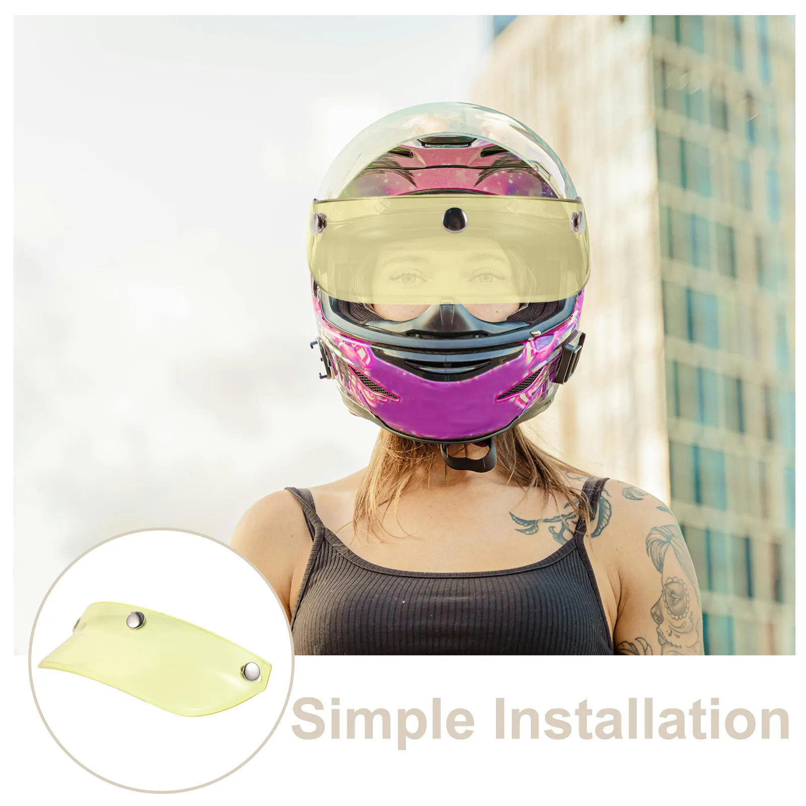 

Ретро-козырек для мотоцикла в винтажном стиле, солнцезащитный экран с креплением на 3 кнопках, защита от солнца для езды на открытом воздухе