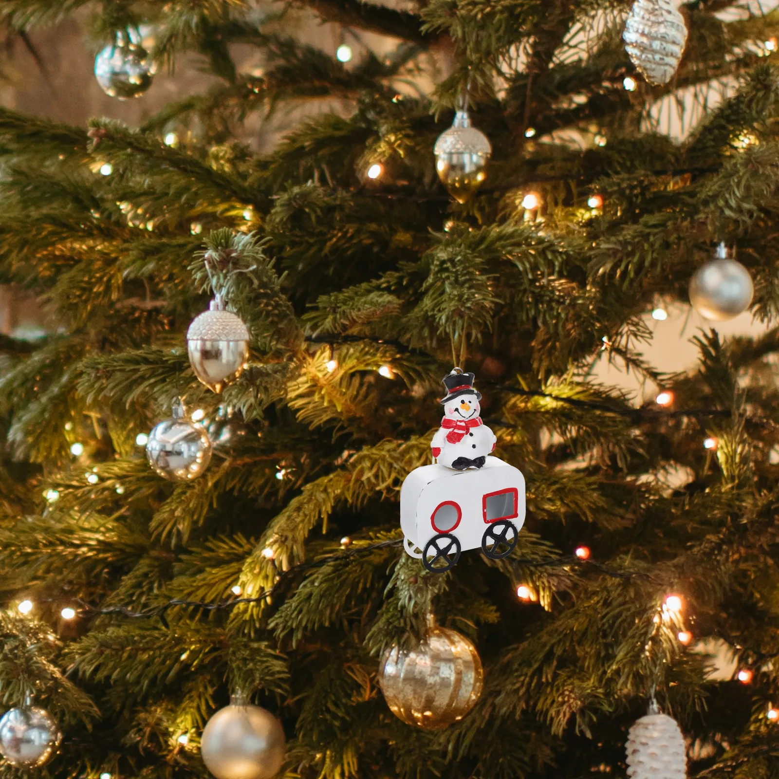 

Iron Snowman Bike Xmas Tree Pendants Christmas Tree Hanging Decor White Xmas naments Wrought Accessories Holiday Supplies