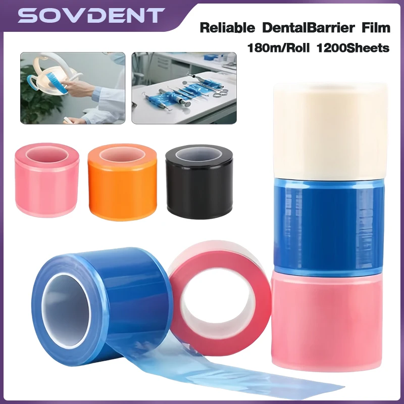 1200 Pcs/Roll Dental Barrier Film Tattoo Protective Film Dental Protective Barrier Film Dispenser Anti-fouling Plastic Bandage