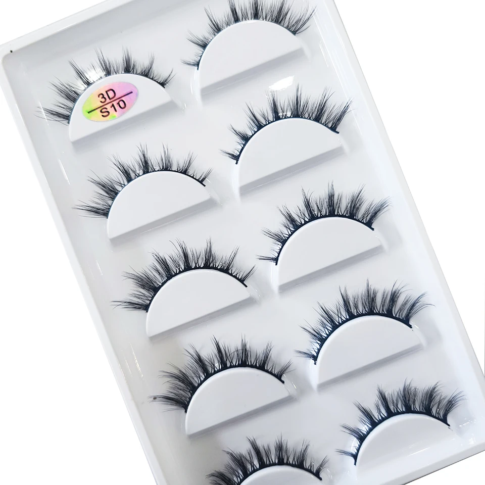 Nuevo: 5 pares de pestañas postizas 3D naturales, maquillaje de visón, postizas, herramientas de belleza H13 Cat 6