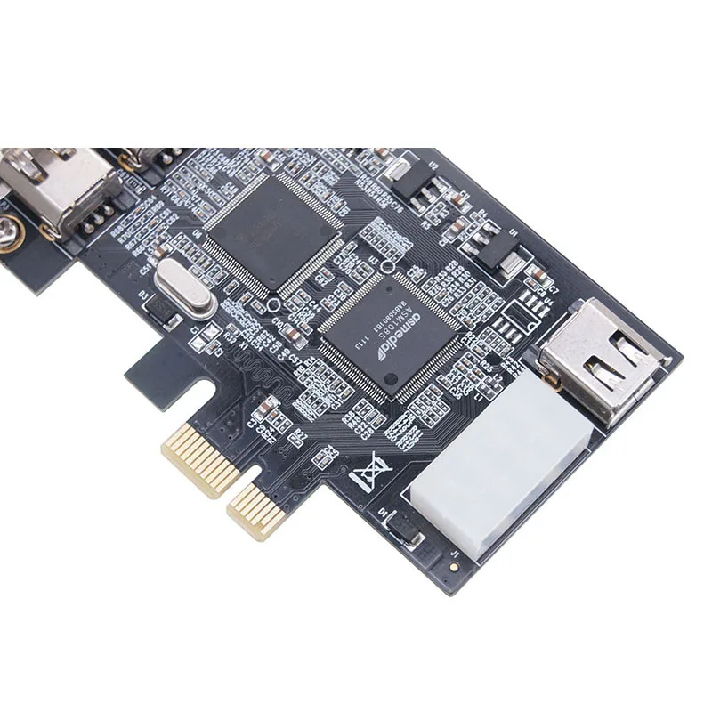 PCI-e 1X IEEE 1394A 4 portas (3 + 1) Adaptador de cartão Firewire PCIe PCI Express interno 1394 A 6 pinos para 4 pinos IEEE 1394 cabo para desktop