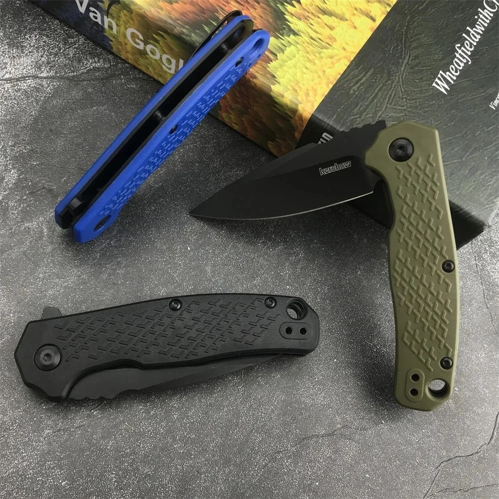 KS 1407 Folding Pocket Knife 8Cr13Mov Blade Nylon Glass Fiber Handle High Quality Outdoor EDC Camping Hiking Survival Tools