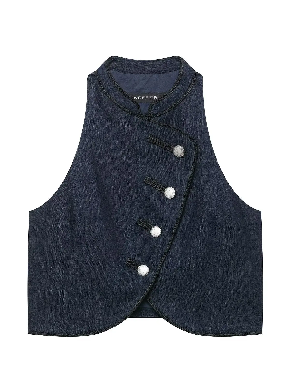 Street Style Women's Vest Low Waist Shorts Trendy Sleeveless Decorative  Hanging Neck Collar Fashionable Polypropylene